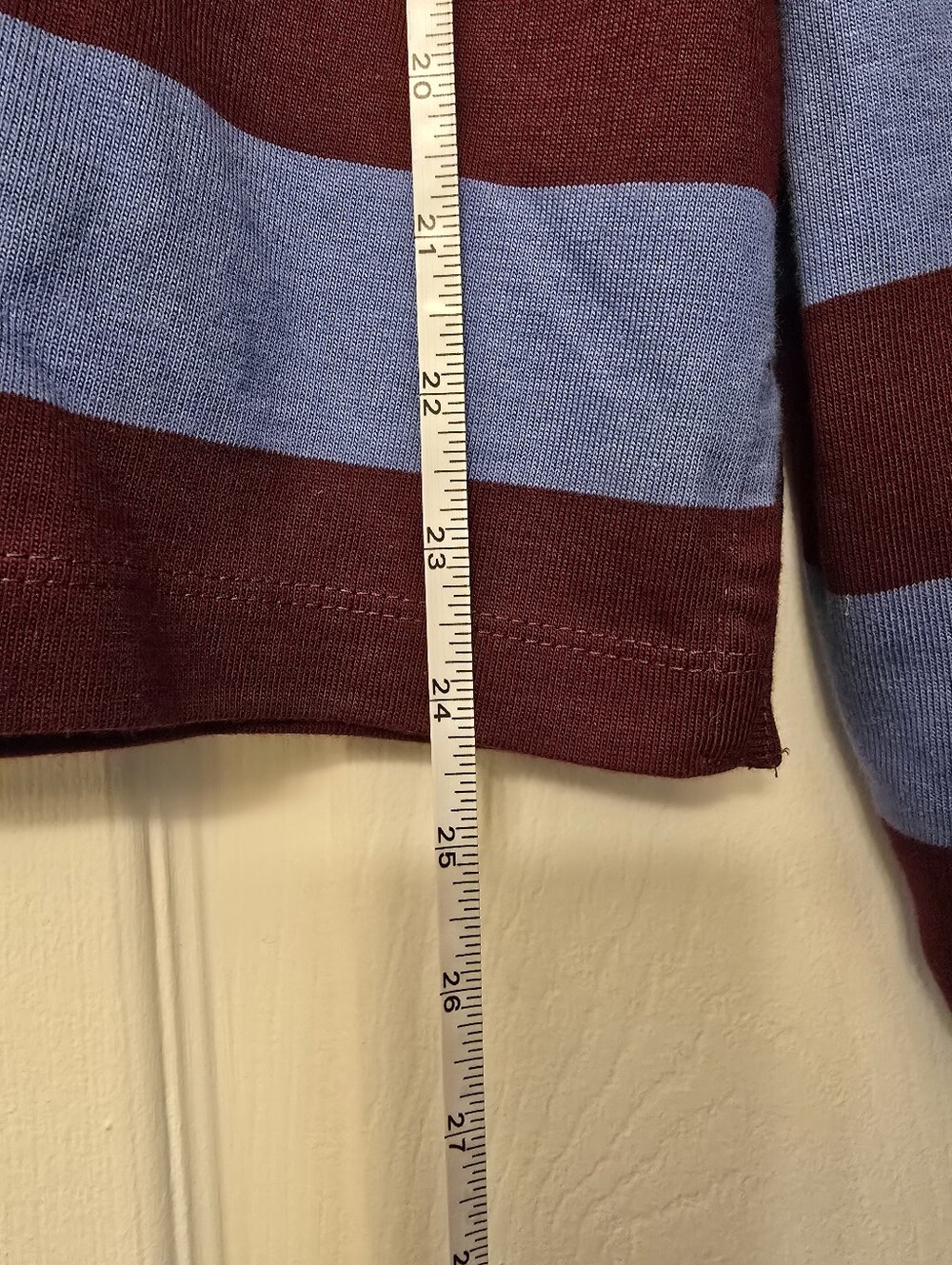 NWT J. Crew Factory Striped Rugby Polo Top, Blue and Burgundy - Size L - Picture 8 of 8